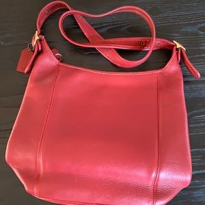 COACH CROSSBODY BAG L4C-9956 RED BURGANDY LEATHER